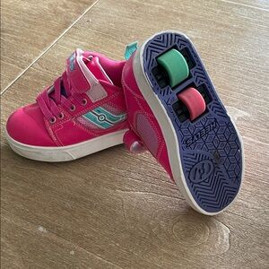 Heelys Girls Hot Pink and Teal Light-Up Roller Sneakers